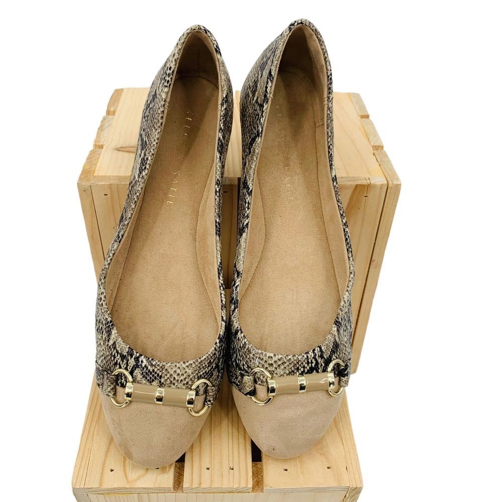 Kelly & Katie Wendie Suede & Snakeskin Ballet Flat Sz.7.5